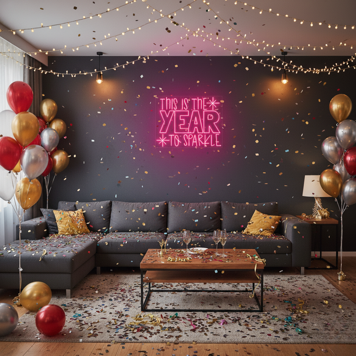 This Is the Year to Sparkle Neon Sign by LEDNeons – Motivational LED wall décor for celebrations and interiors