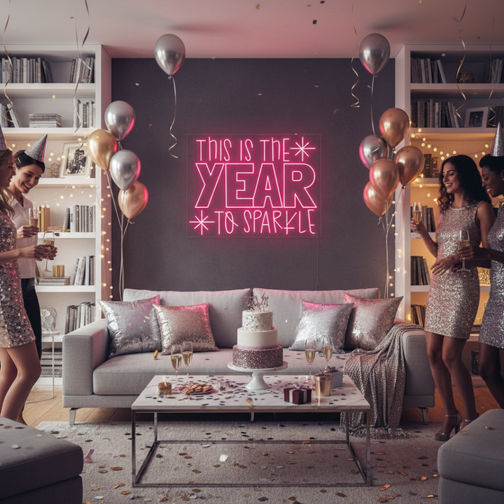 This Is the Year to Sparkle Neon Sign by LEDNeons – Motivational LED wall décor for celebrations and interiors