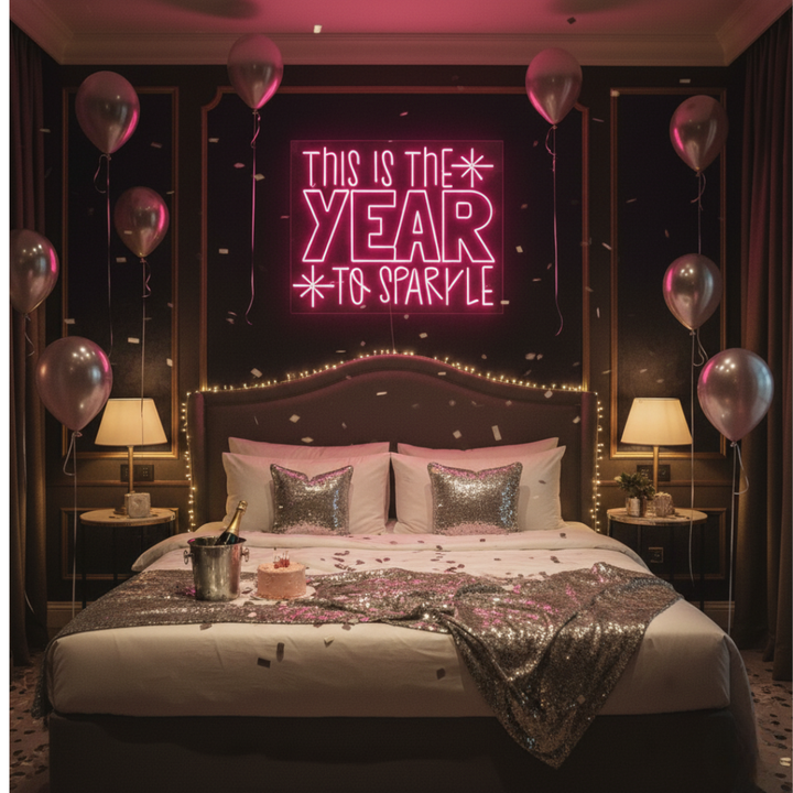 This Is the Year to Sparkle Neon Sign by LEDNeons – Motivational LED wall décor for celebrations and interiors