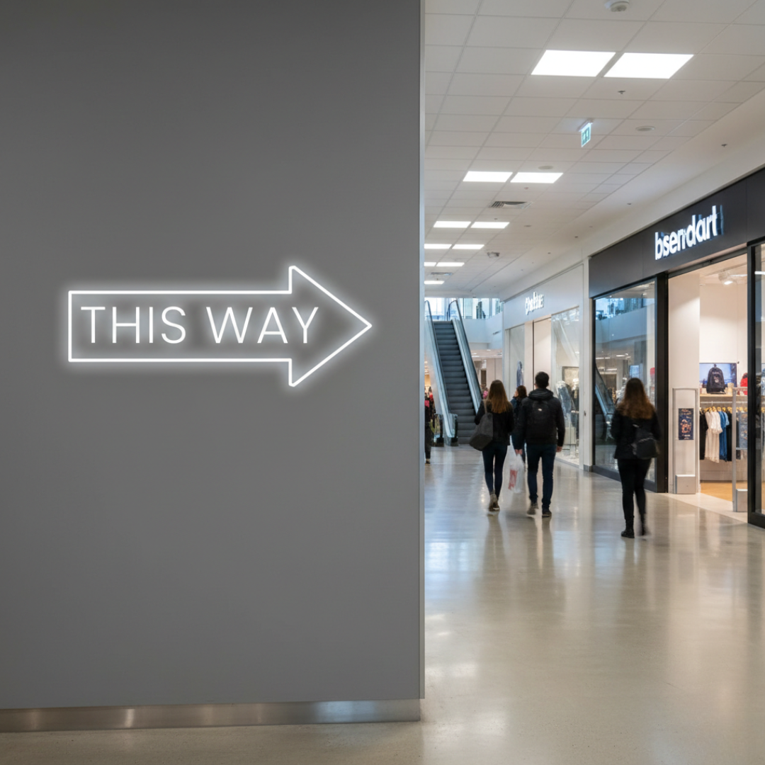 This Way Arrow” Business Neon Sign by LEDNeons - Guide Your Customers with this bright Neon sign 