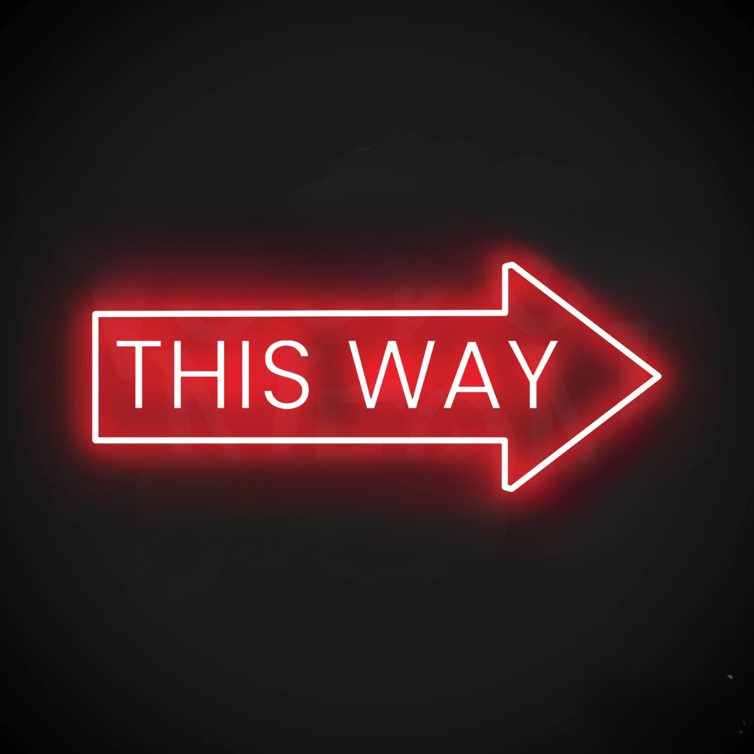 This Way Arrow” Business Neon Sign by LEDNeons - Guide Your Customers with this bright Neon sign 