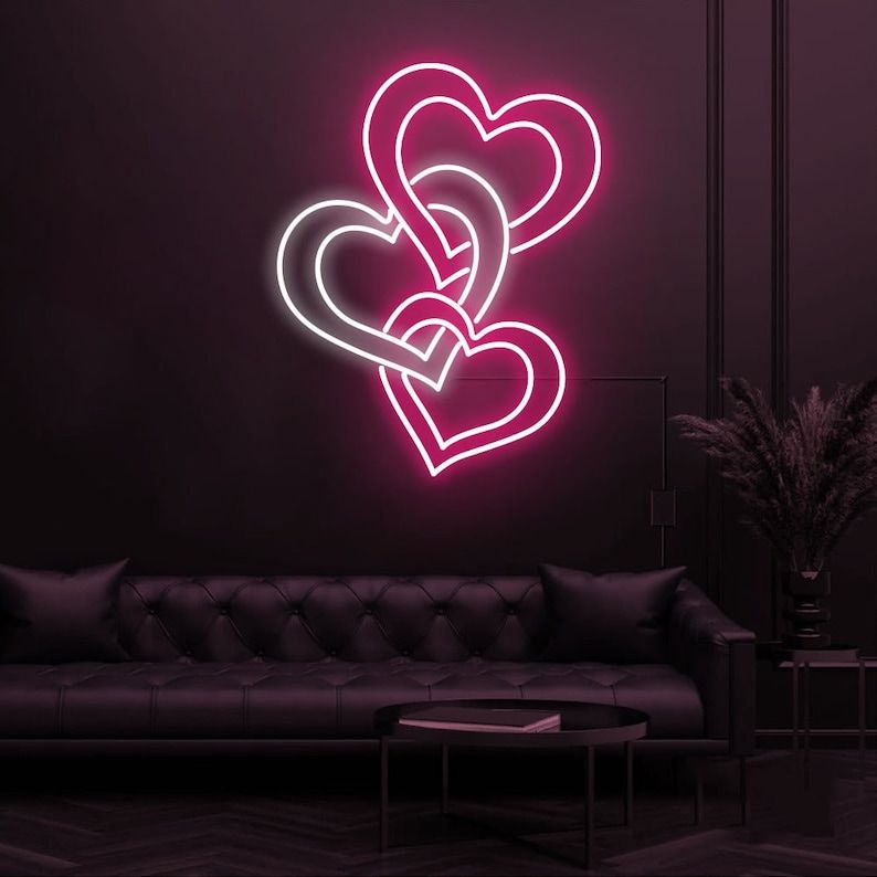 Three Hearts Love Valentine's Day Neon Sign by LEDNeons - symbolizing romance and togetherness