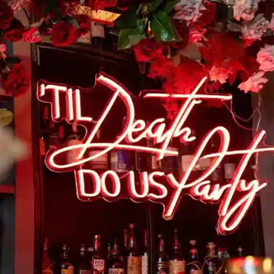 Till death do us party wedding Neon sign by LEDNeons - Red 
