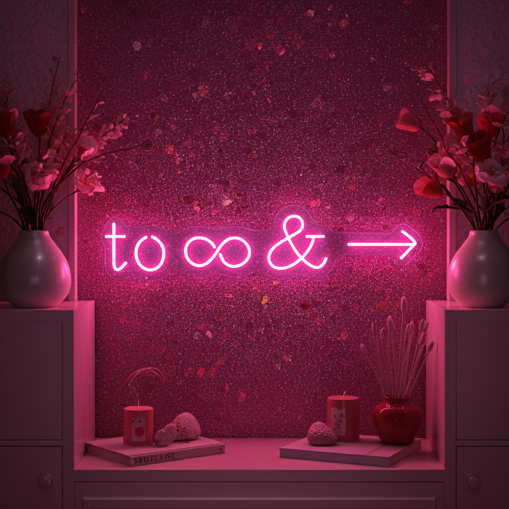 To Infinity and Beyond Valentine's Day LED Neon Sign by LEDNeons - great for Valentine’s gifts and celebrations