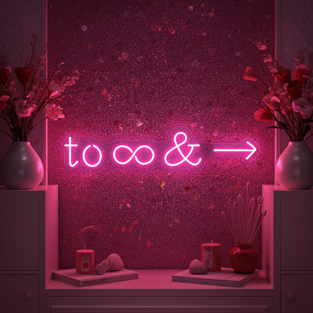 To Infinity and Beyond Valentine's Day LED Neon Sign by LEDNeons - great for Valentine’s gifts and celebrations