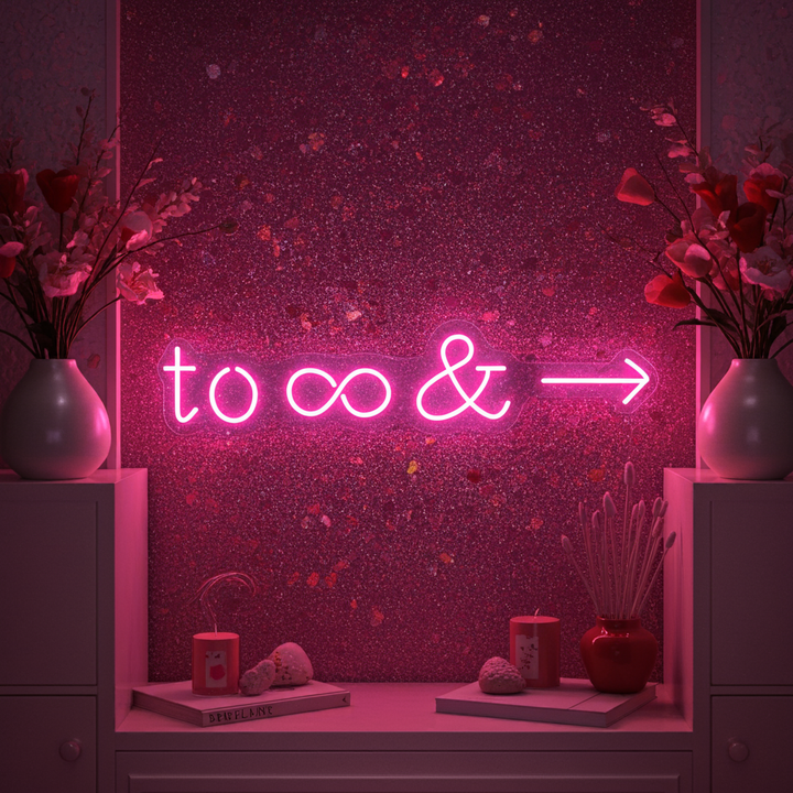 To Infinity and Beyond Valentine's Day LED Neon Sign by LEDNeons - great for Valentine’s gifts and celebrations