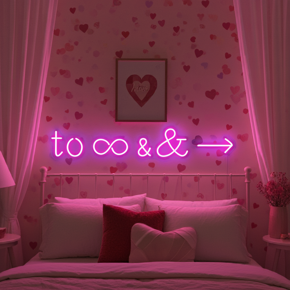 To Infinity and Beyond Valentine's Day LED Neon Sign by LEDNeons - great for Valentine’s gifts and celebrations