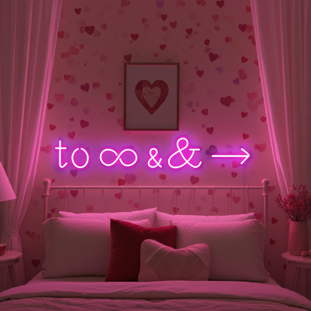 To Infinity and Beyond Valentine's Day LED Neon Sign by LEDNeons - great for Valentine’s gifts and celebrations