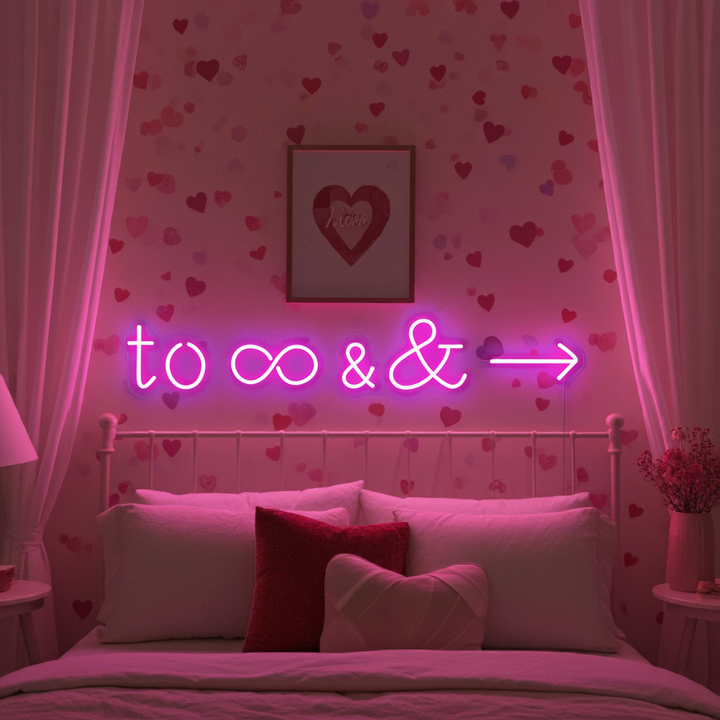 To Infinity and Beyond Valentine's Day LED Neon Sign by LEDNeons - great for Valentine’s gifts and celebrations