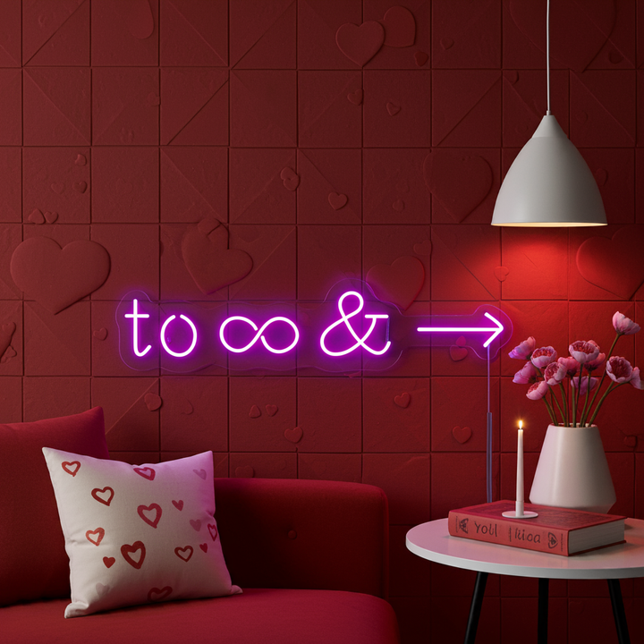 To Infinity and Beyond Valentine's Day LED Neon Sign by LEDNeons - great for Valentine’s gifts and celebrations