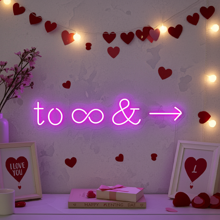 To Infinity and Beyond Valentine's Day LED Neon Sign by LEDNeons - great for Valentine’s gifts and celebrations