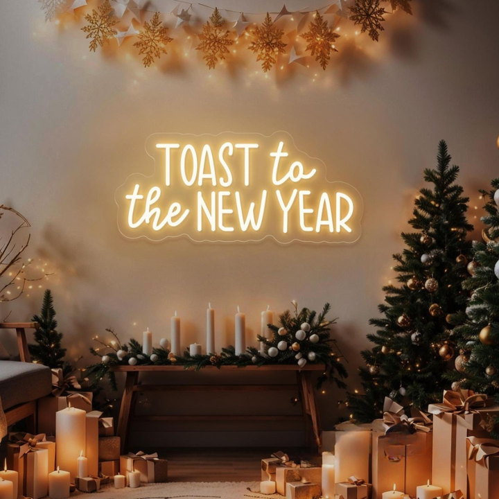 Toast To The New Year LED Neon Sign by LEDNeons - glowing festive light perfect for New Year parties.