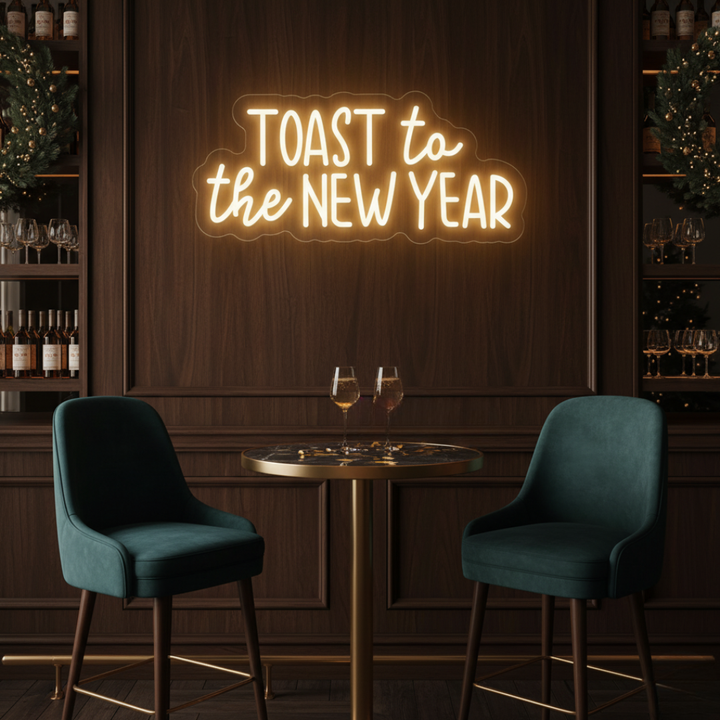 Toast To The New Year LED Neon Sign by LEDNeons - glowing festive light perfect for New Year parties.