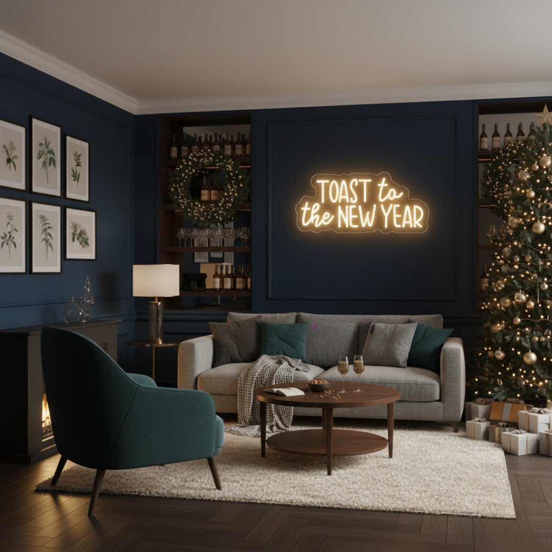 Toast To The New Year LED Neon Sign by LEDNeons - glowing festive light perfect for New Year parties.