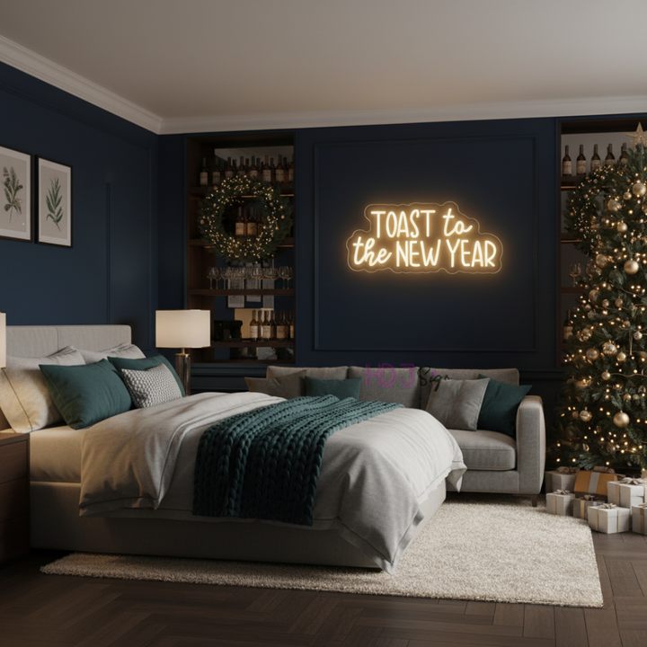 Toast To The New Year LED Neon Sign by LEDNeons - glowing festive light perfect for New Year parties.