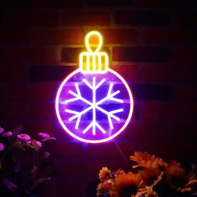 Tree Ornament Neon Sign by LEDNeons - Radiating with bright neon colors perfect for Christmas celebrations.