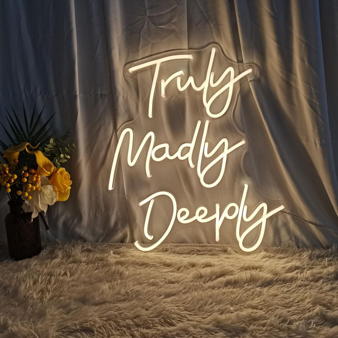 Truly, Madly, Deeply Wedding LED Neon Sign by LEDNeons 