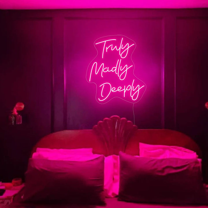 Truly, Madly, Deeply Wedding LED Neon Sign by LEDNeons 