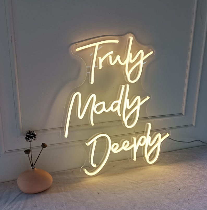 Truly, Madly, Deeply Wedding LED Neon Sign by LEDNeons  