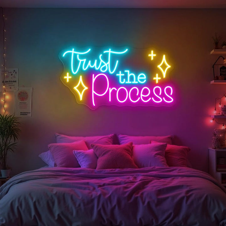Trust The Process Motivational LED Neon Sign by LEDNeons for gym, office, or inspirational home décor