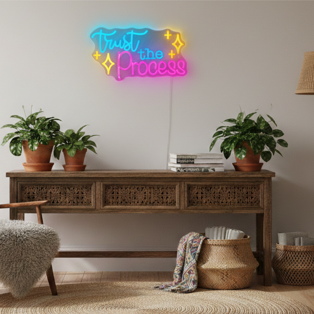 Trust The Process Motivational LED Neon Sign by LEDNeons for gym, office, or inspirational home décor