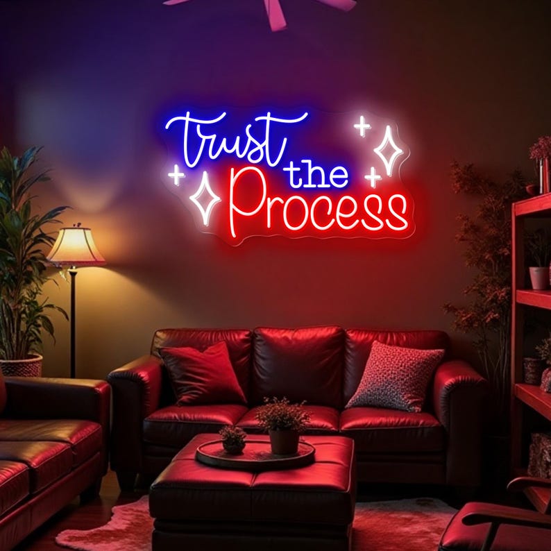 Trust The Process Motivational LED Neon Sign by LEDNeons for gym, office, or inspirational home décor