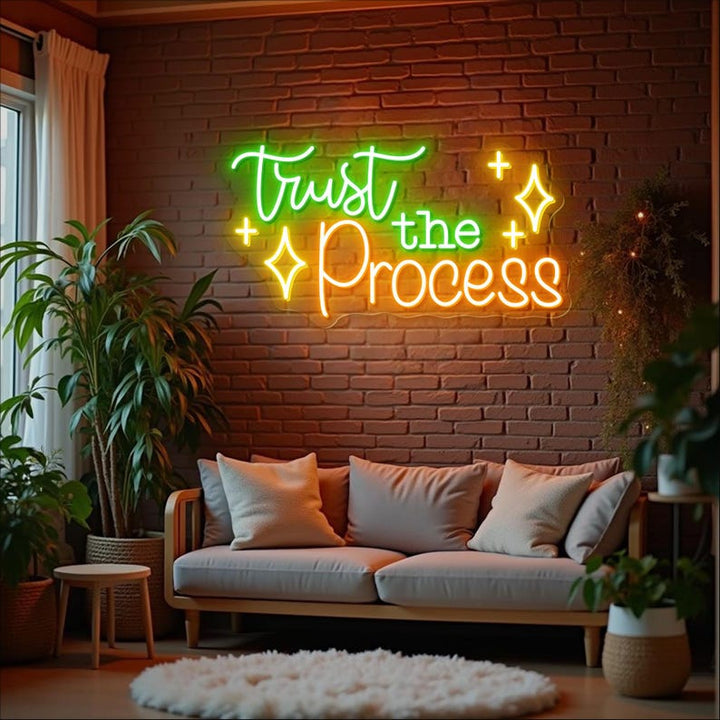 Trust The Process Motivational LED Neon Sign by LEDNeons for gym, office, or inspirational home décor
