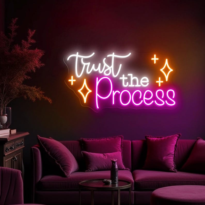 Trust The Process Motivational LED Neon Sign by LEDNeons for gym, office, or inspirational home décor