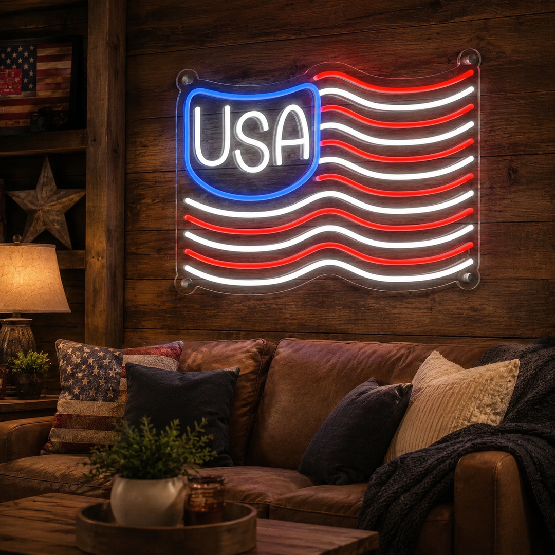 USA Flag LED Neon Sign