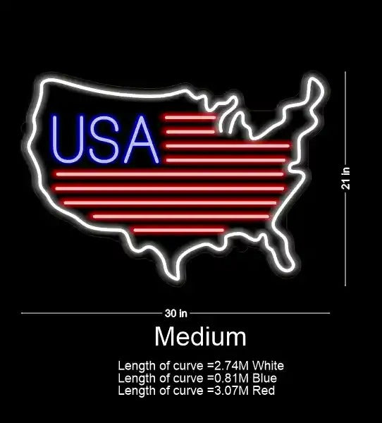 USA Map Neon Sign for Home by LedNeons.com - Medium