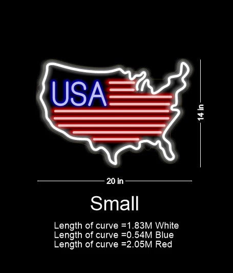 USA Map Neon Sign for Home by LedNeons.com - Small