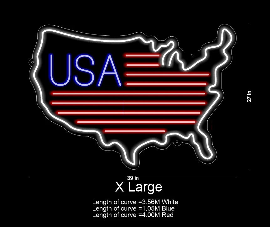 USA Map Neon Sign for Home by LedNeons.com - X Large