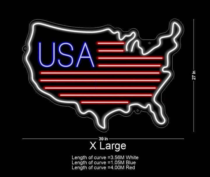 USA Map Neon Sign for Home by LedNeons.com - X Large