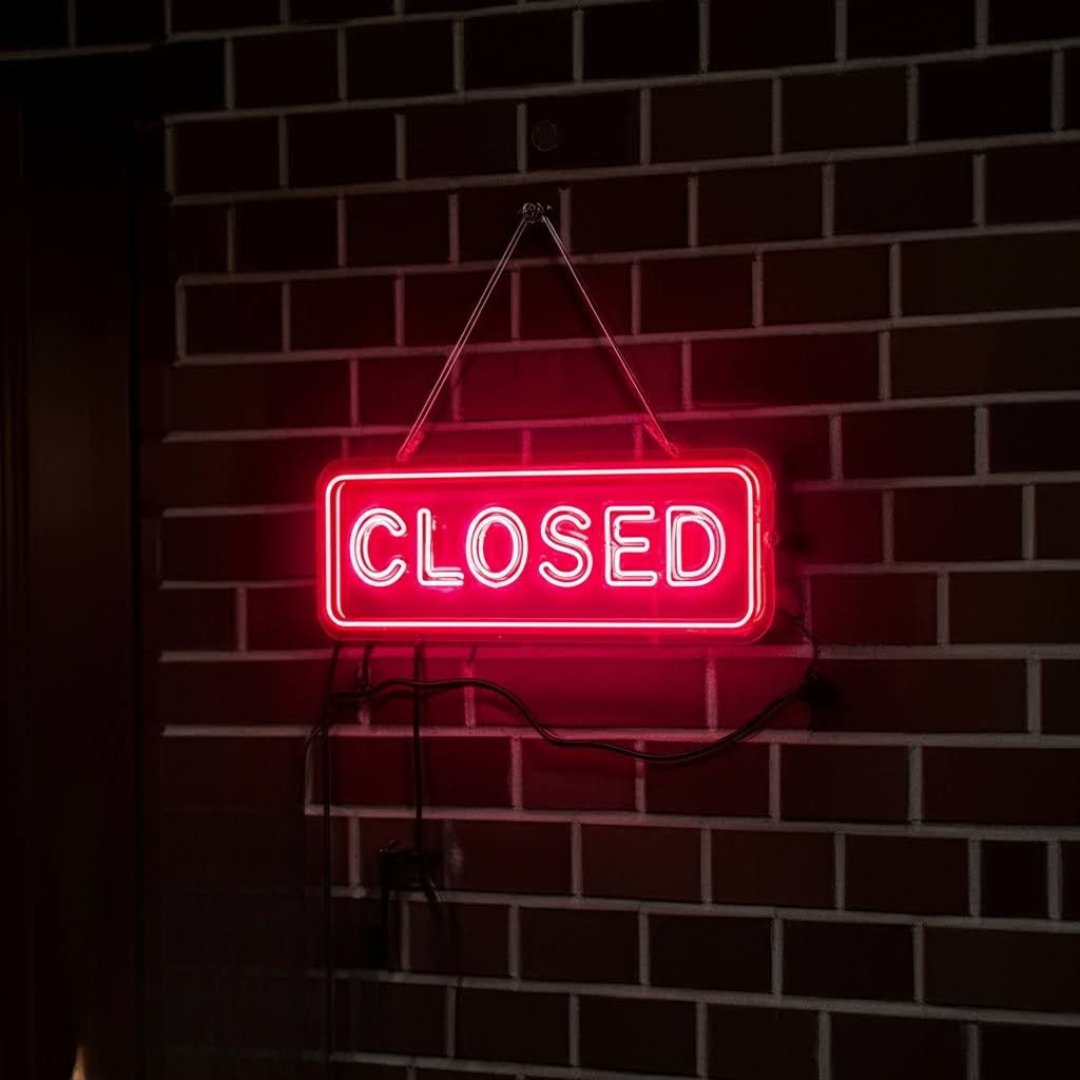 Closed Business Neon Sign