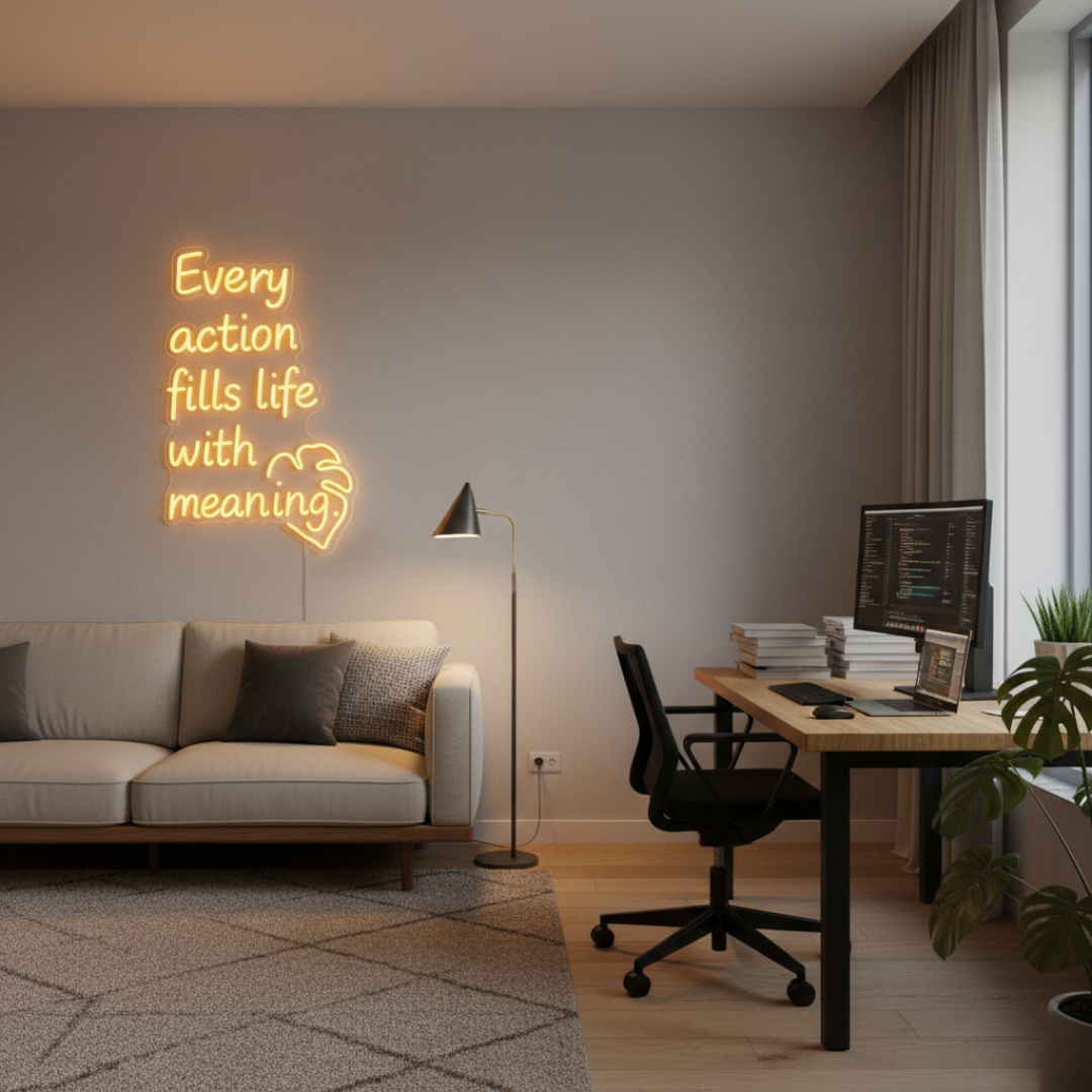 Every Action Fills Life with Meaning Neon sign