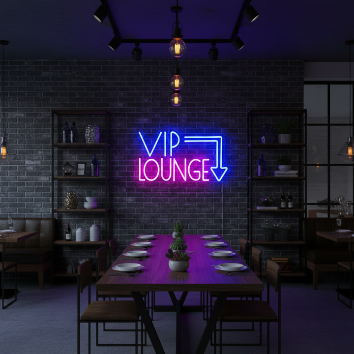 VIP Lounge" Neon sign by LEDNeons - Bright neon sign indicating an exclusive and luxurious area.
