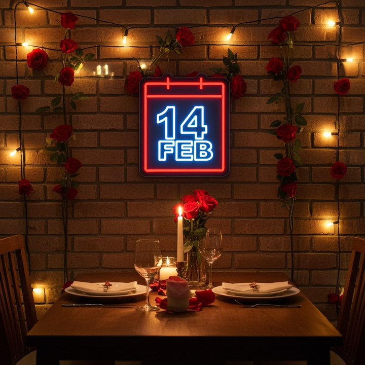 Valentine's Day Date Neon Sign by LEDNeons – Celebrate love with this charming neon design.