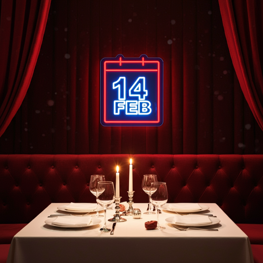 Valentine's Day Date Neon Sign by LEDNeons – Celebrate love with this charming neon design.
