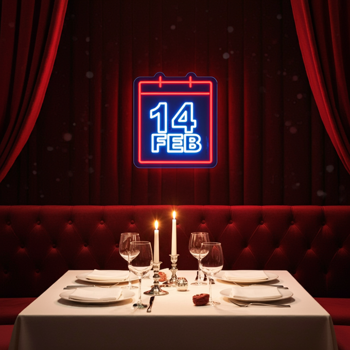 Valentine's Day Date Neon Sign by LEDNeons – Celebrate love with this charming neon design.