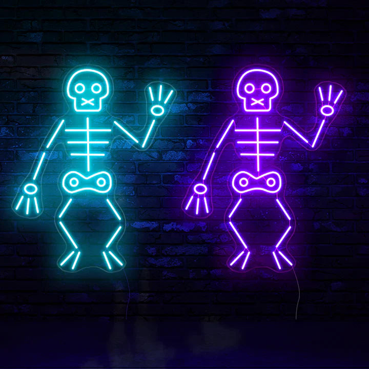 Waving skeleton Halloween LED Neon Sign by LEDNeon's  - Transform your space with Halloween LED Neon Sign