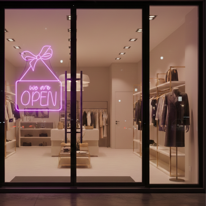 We Are Open” Business Neon Sign by LEDNeons - Bright up your Business with this Stylish neon sign