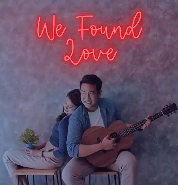 We Found Love Wedding Neon Sign by LEDNeons - Red 