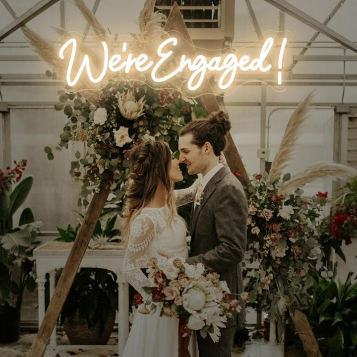 We're Engaged Wedding LED Neon Sign by LEDNeons - Warm White 