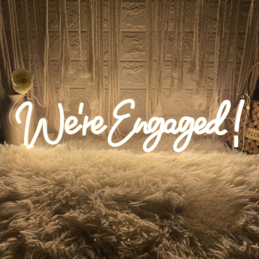 We're Engaged Wedding LED Neon Sign by LEDNeons 