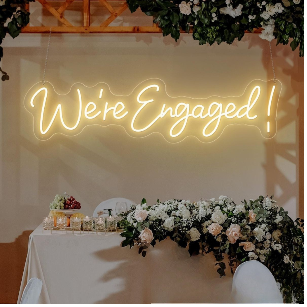 We're Engaged Wedding LED Neon Sign by LEDNeons 
