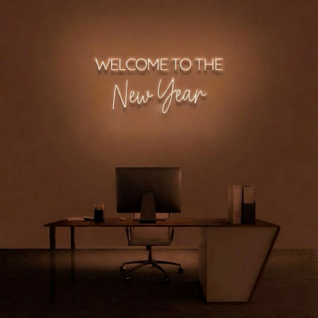 Welcome To The New Year Neon Sign by LEDNeons – Festive LED Wall Light for New Year Celebration