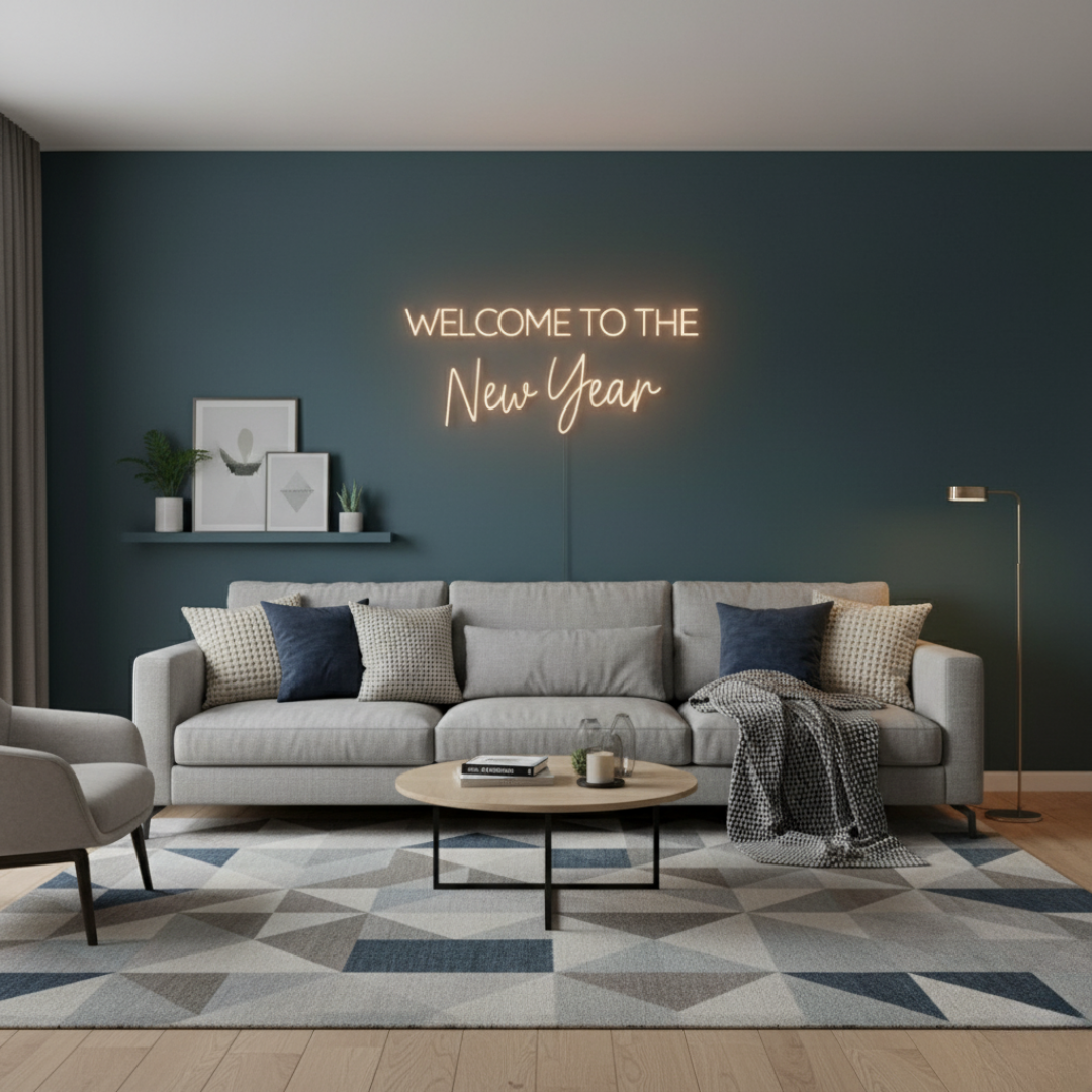 Welcome To The New Year Neon Sign by LEDNeons – Festive LED Wall Light for New Year Celebration