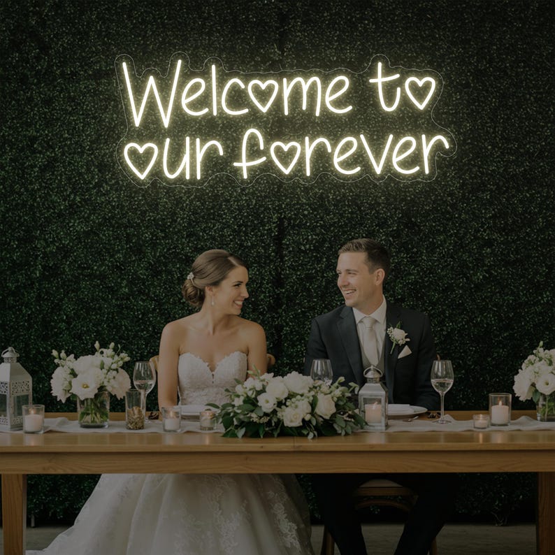 Welcome to our Forever wedding LED Neon sign by LEDNeons - Warm white 