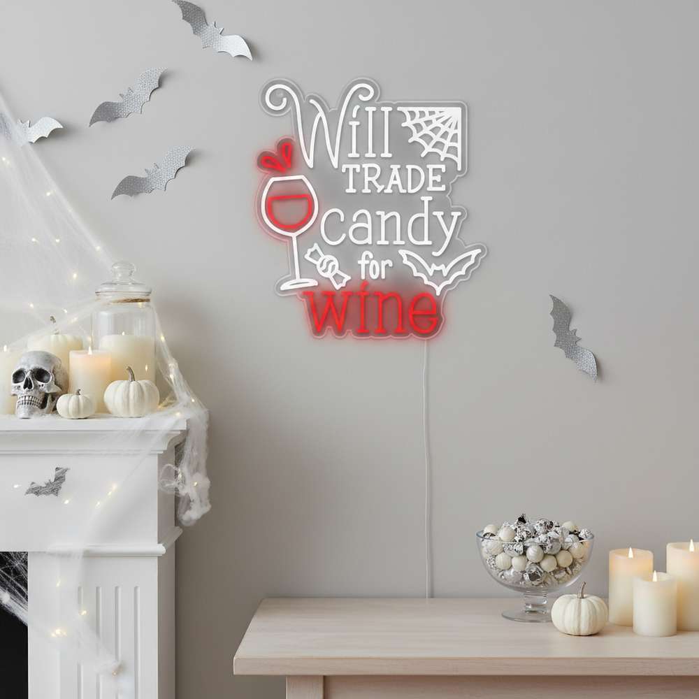 Will Trade Candy Halloween LED Neon Sign by LEDNeons 
