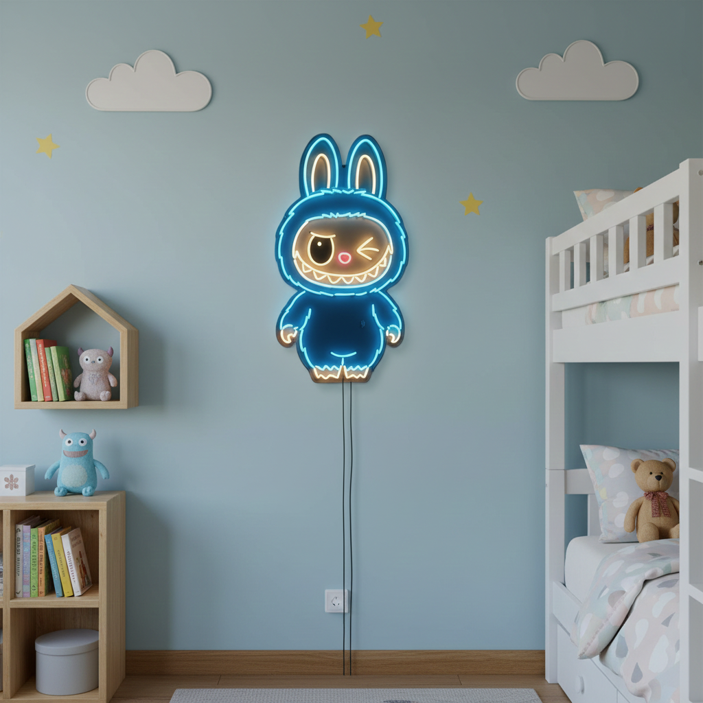 Winking Labubu LED Neon Sign By LEDNeons  - Decor your Home Space With this playful Neon Sign.